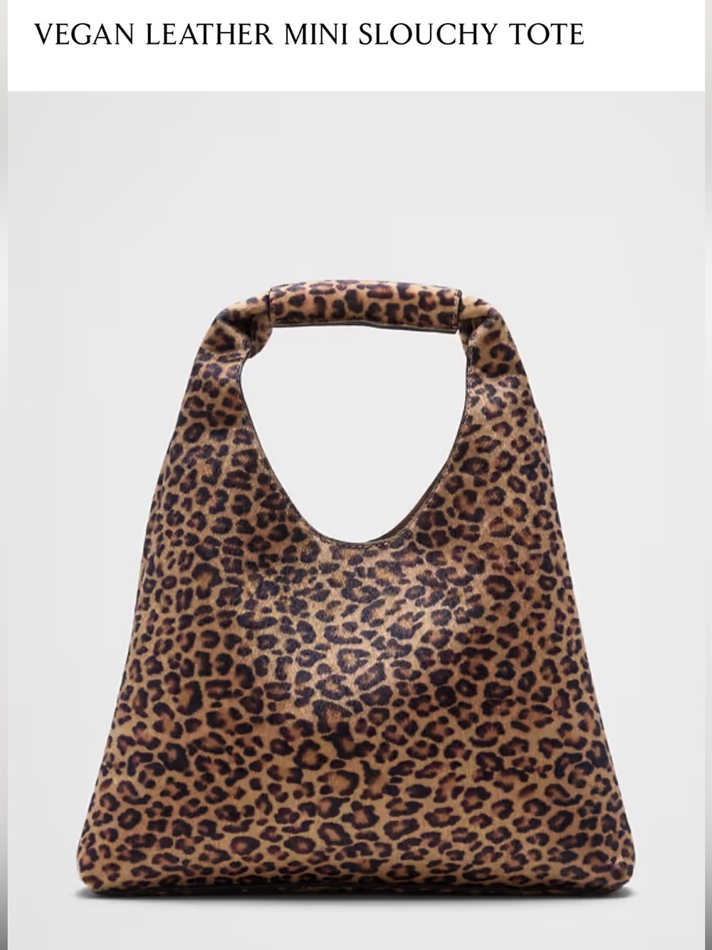 Banana Republic Vegan Leather Faux Fur Leopard Print Slouchy Tote